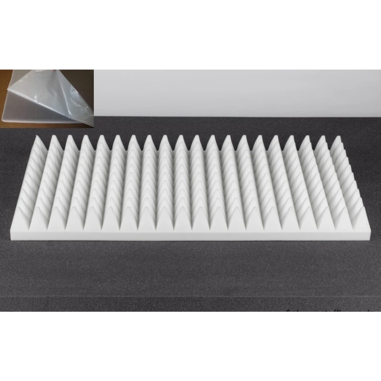 Pyramidenschaumstoff Aus Basotect 100cm X 50cm X 10cm,weiss,klebend 4 Pyramidenschaumstoff Aus Basotect 100cm X 50cm X 10cm,weiss,klebend – Bild 2