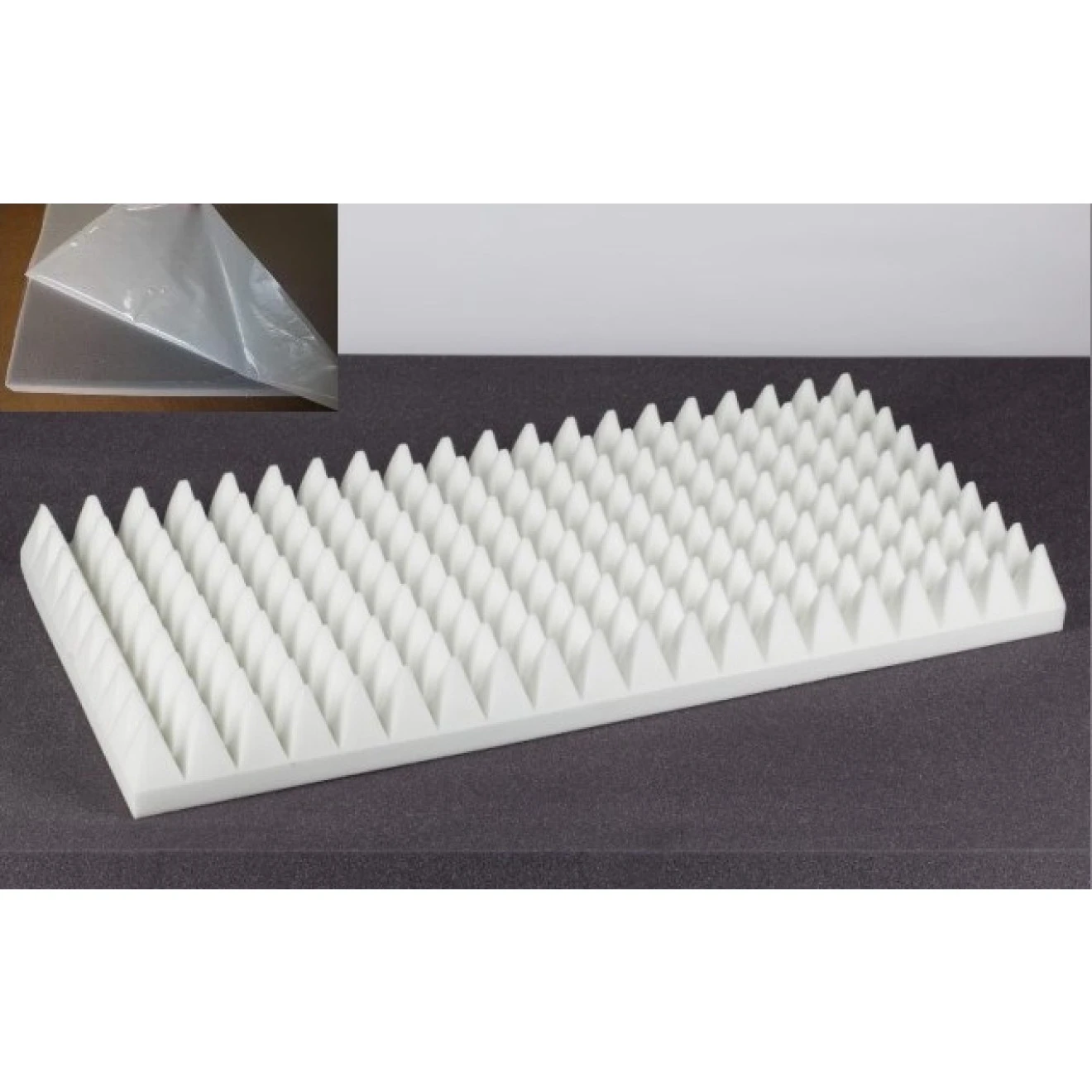 Pyramidenschaumstoff Aus Basotect 100cm X 50cm X 10cm,weiss,klebend 3 Pyramidenschaumstoff Aus Basotect 100cm X 50cm X 10cm,weiss,klebend