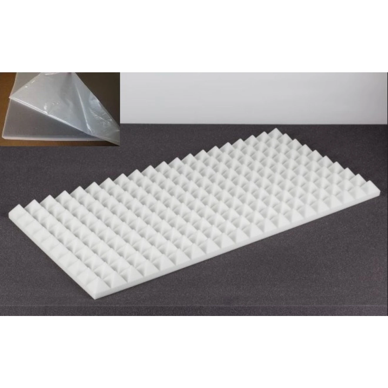 Pyramidenschaumstoff Aus Basotect 100cm X 50cm X 5cm,weiss,klebend 3 Pyramidenschaumstoff Aus Basotect 100cm X 50cm X 5cm,weiss,klebend