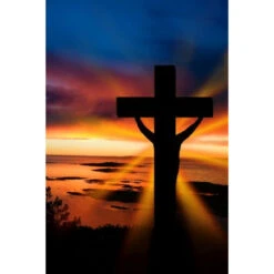 Akustikbild Gipfelkreuz Im Sonnenuntergang