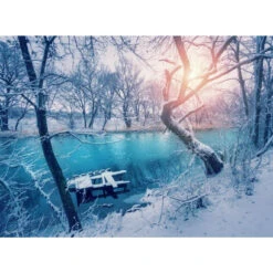 Akustikbild Fluss In Winterlandschaft