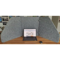 Lärmschutz Am Schreibtisch - Komplettsatz, Größe Variierbar 60 X 60 X 60cm PET-Vlies Hellgrau