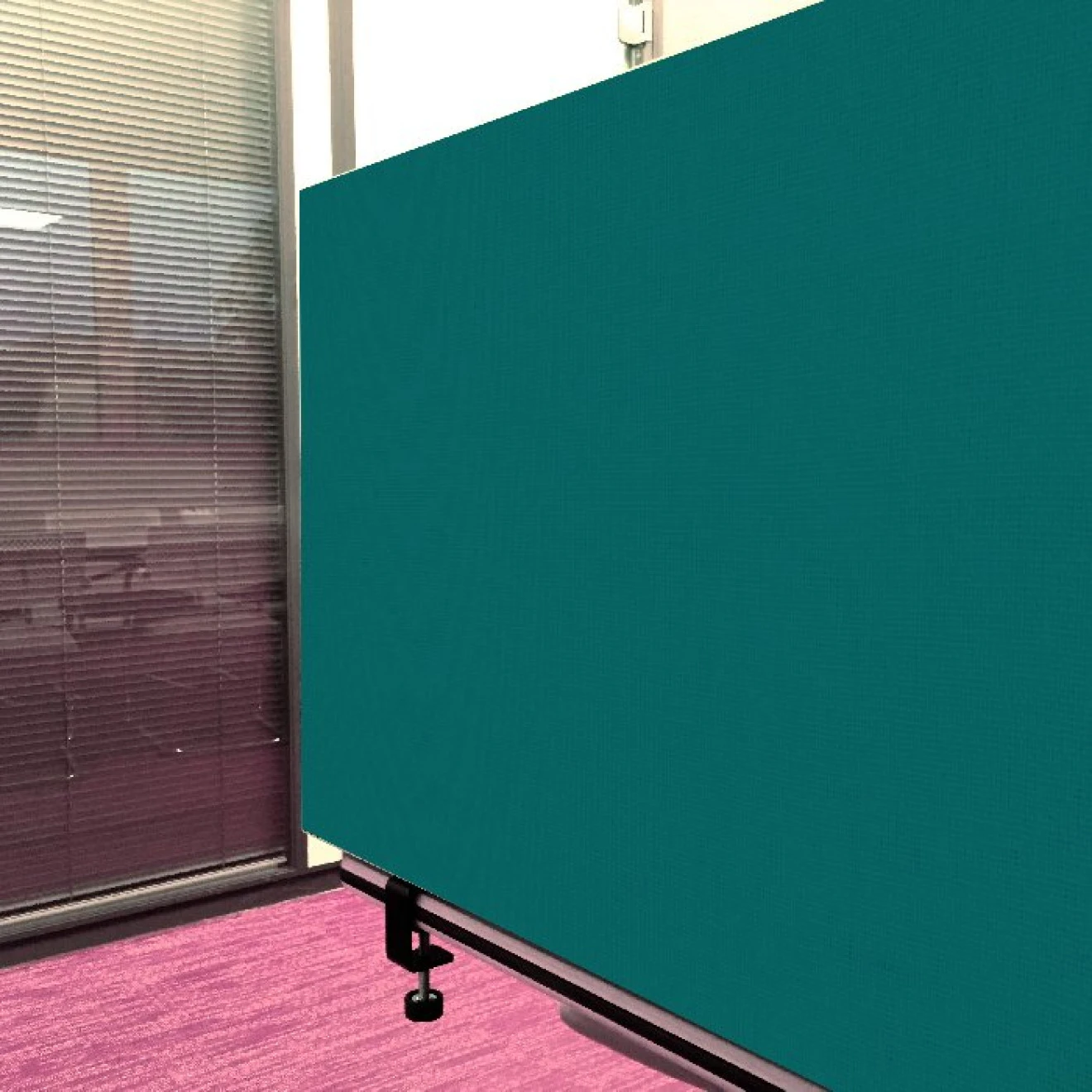 Tischabtrennung 100cm X 50cm X 4,5cm Inkl. Alurahmen - Camira® Stoff YS160 5 Tischabtrennung 100cm X 50cm X 4,5cm Inkl. Alurahmen - Camira® Stoff YS160 – Bild 3