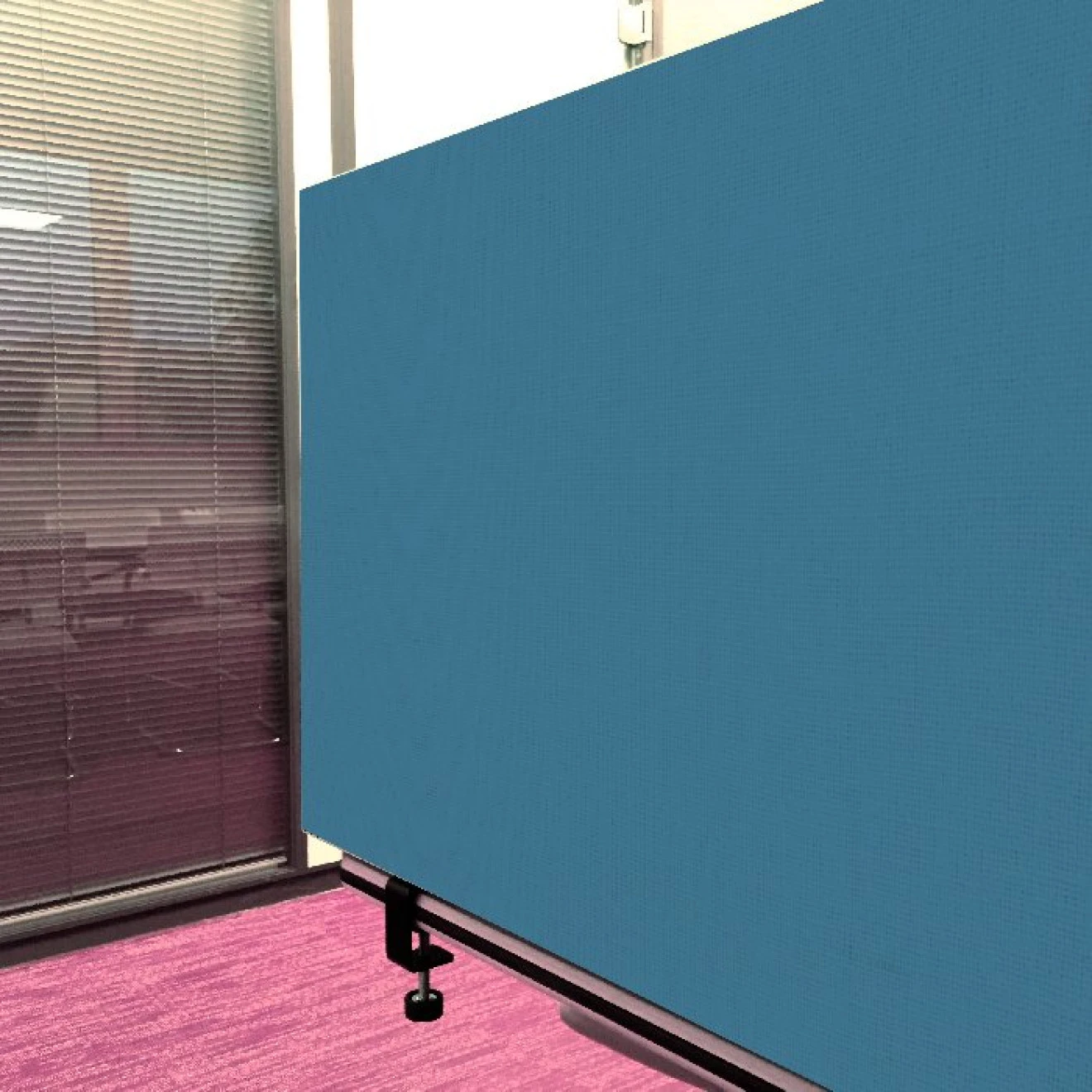 Tischabtrennung 100cm X 50cm X 4,5cm Inkl. Alurahmen - Camira® Stoff YS073 5 Tischabtrennung 100cm X 50cm X 4,5cm Inkl. Alurahmen - Camira® Stoff YS073 – Bild 3