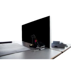 Tischabtrennung 100cm X 50cm X 4,5cm Inkl. Alurahmen - Stoff PG1 Schwarz