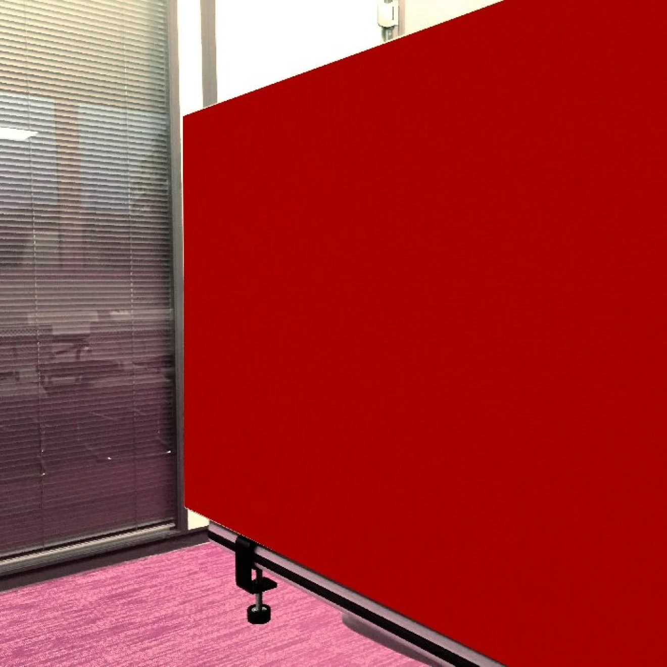 Tischabtrennung 100cm X 50cm X 4,5cm Inkl. Alurahmen - Stoff PG1 Rot 5 Tischabtrennung 100cm X 50cm X 4,5cm Inkl. Alurahmen - Stoff PG1 Rot – Bild 3