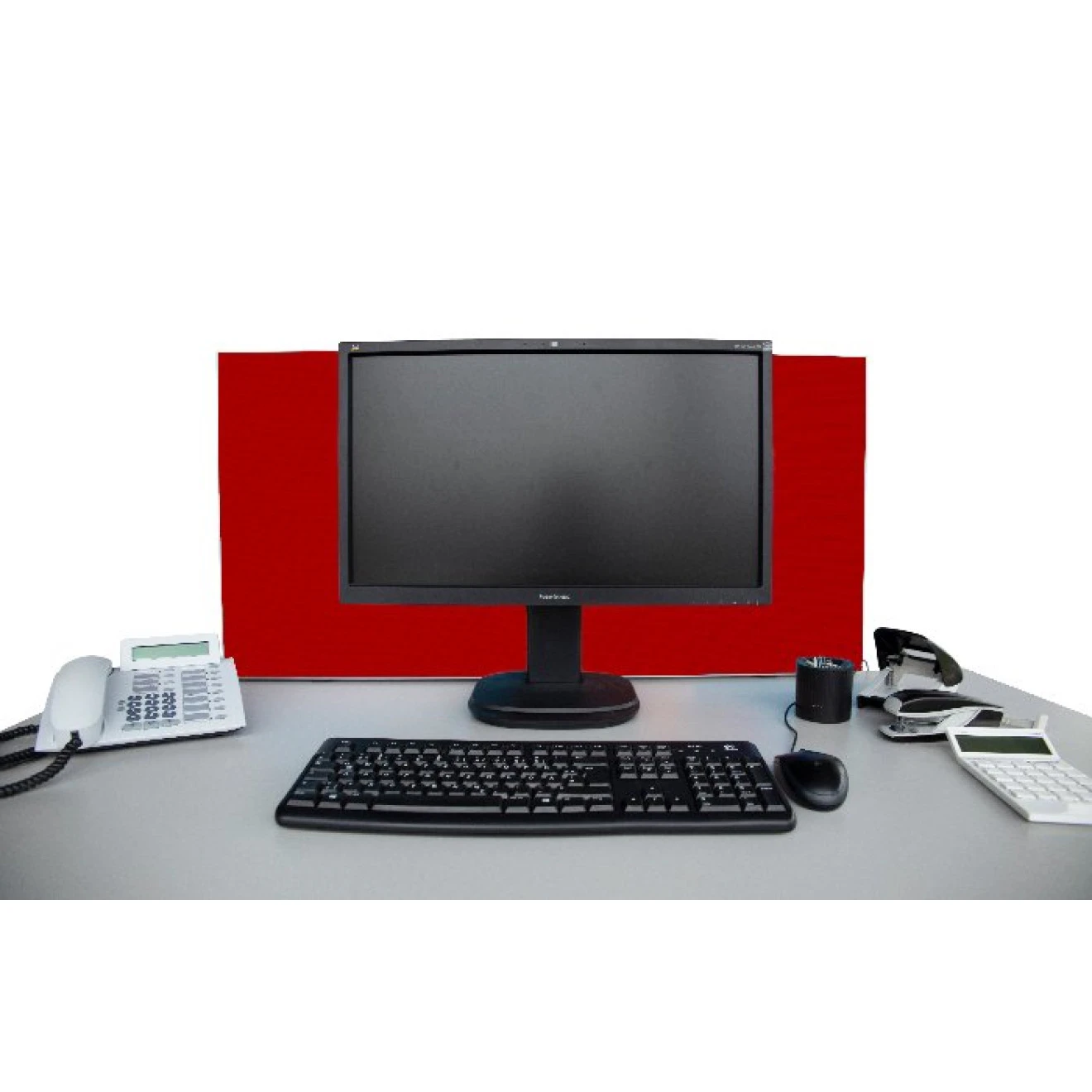 Tischabtrennung 100cm X 50cm X 4,5cm Inkl. Alurahmen - Stoff PG1 Rot 4 Tischabtrennung 100cm X 50cm X 4,5cm Inkl. Alurahmen - Stoff PG1 Rot – Bild 2