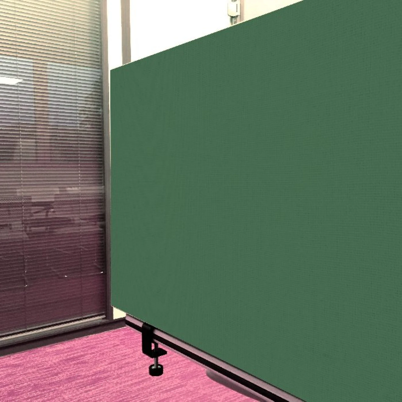 Tischabtrennung 100cm X 50cm X 4,5cm Inkl. Alurahmen - Stoff PG1 Grün 5 Tischabtrennung 100cm X 50cm X 4,5cm Inkl. Alurahmen - Stoff PG1 Grün – Bild 3