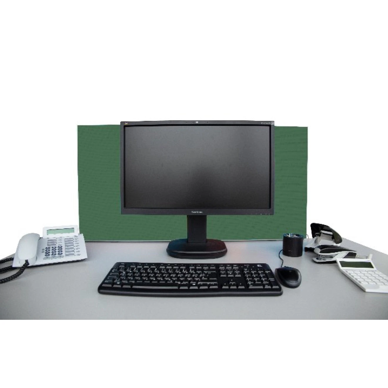 Tischabtrennung 100cm X 50cm X 4,5cm Inkl. Alurahmen - Stoff PG1 Grün 4 Tischabtrennung 100cm X 50cm X 4,5cm Inkl. Alurahmen - Stoff PG1 Grün – Bild 2