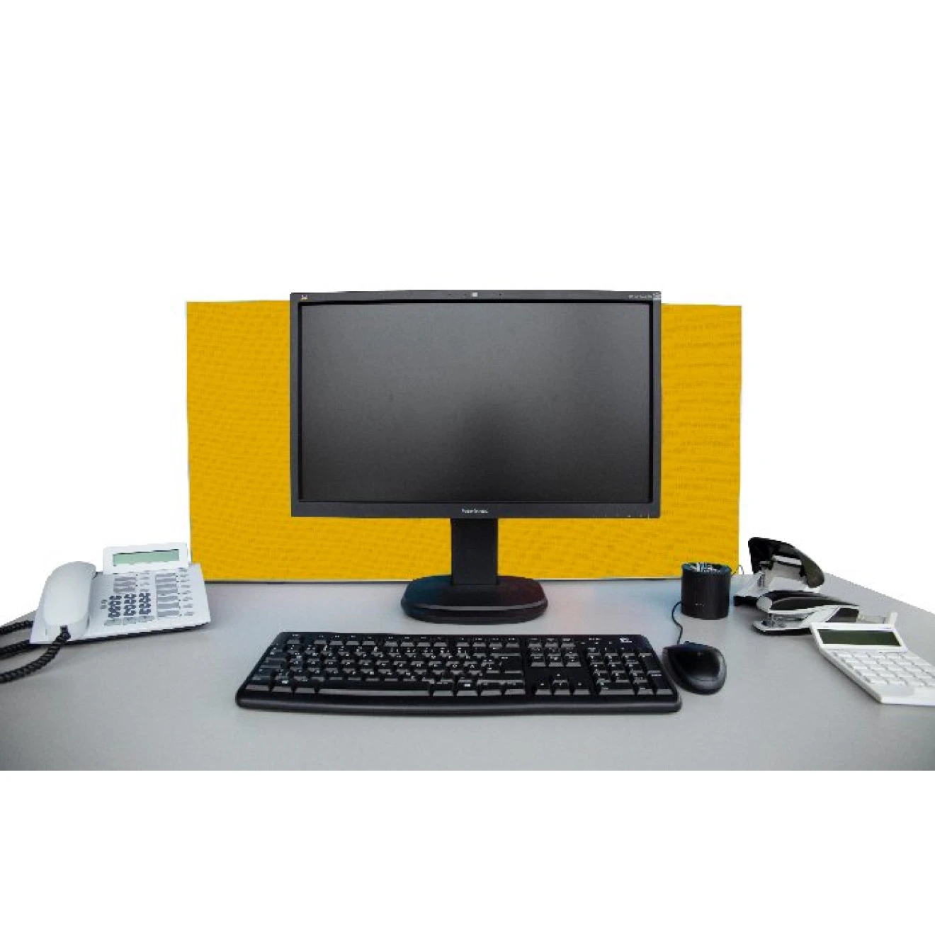 Tischabtrennung 100cm X 50cm X 4,5cm Inkl. Alurahmen - Stoff PG1 Gelb 4 Tischabtrennung 100cm X 50cm X 4,5cm Inkl. Alurahmen - Stoff PG1 Gelb – Bild 2